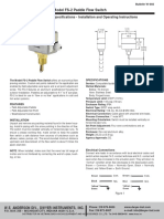 Model FS-2 Paddle Flow Switch: Specifications - Installation and Operating Instructions