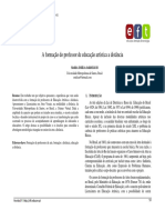 Artigo: A Formação Do Professor de Educação Artística A Distância