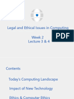 Legal and Ethical Issues in Computing Week 2 Lecture 3 & 4