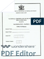 NCSE Mathematics Paper 2 (2012)