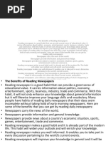 Short Essay On Reading Newspaper and Its Benefits | PDF ...