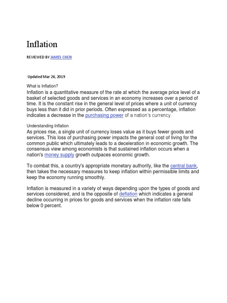Understanding Inflation and Its Impact | PDF