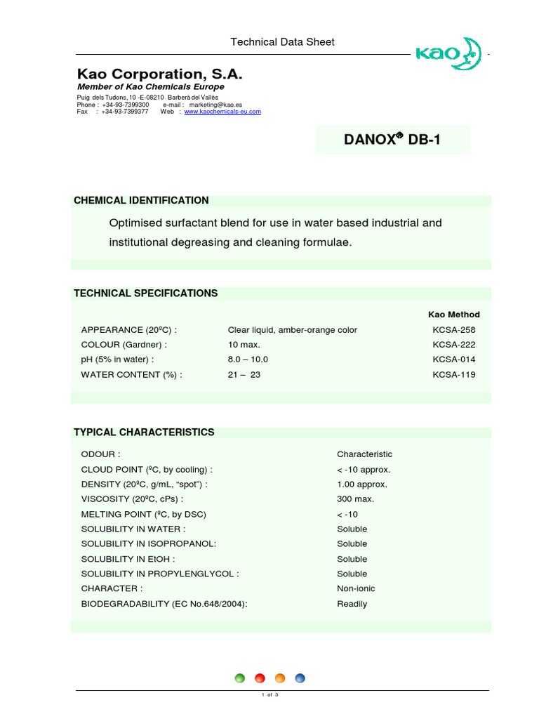 Danox 20db 1 | PDF | Solubility | Water