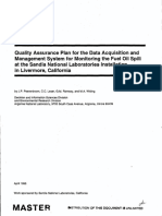Quality Assurance Plan For The Data Acquisition and Management System For Monitoring The Fuel Oil Spill at The Sandia National Laboratories Installation in Livermore, California