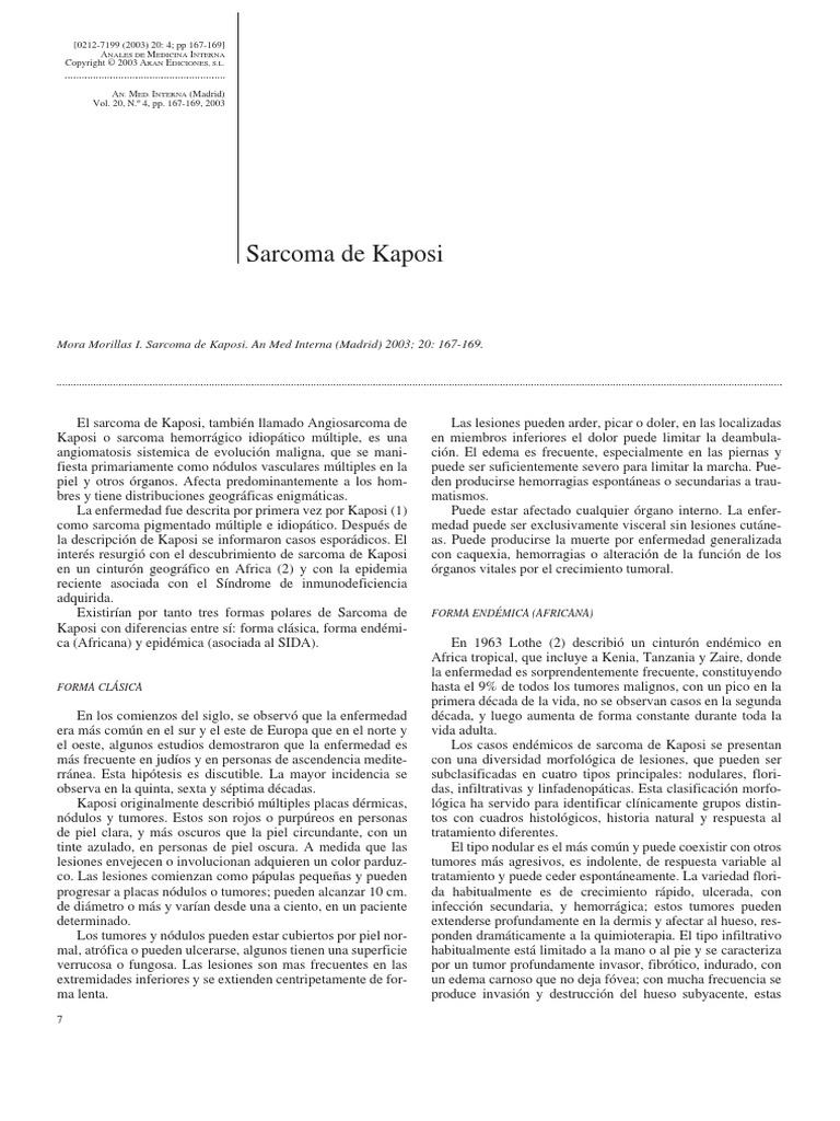 de Kaposi PDF PDF VIH / SIDA Quimioterapia