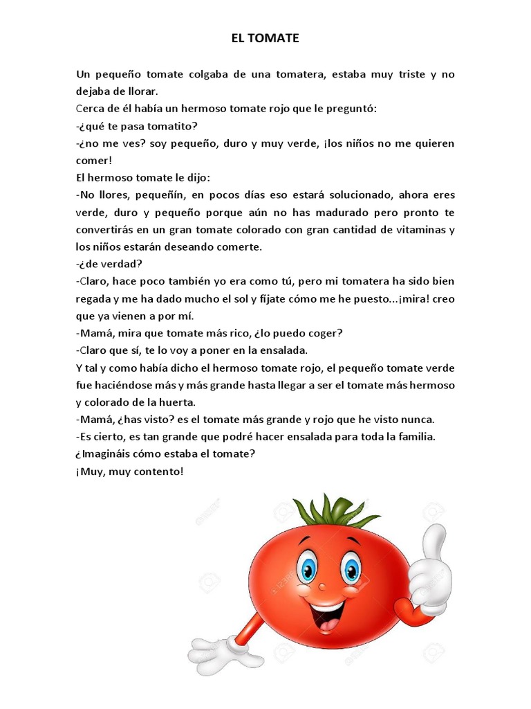 Cuento El Tomate PDF Tomate Vegetales