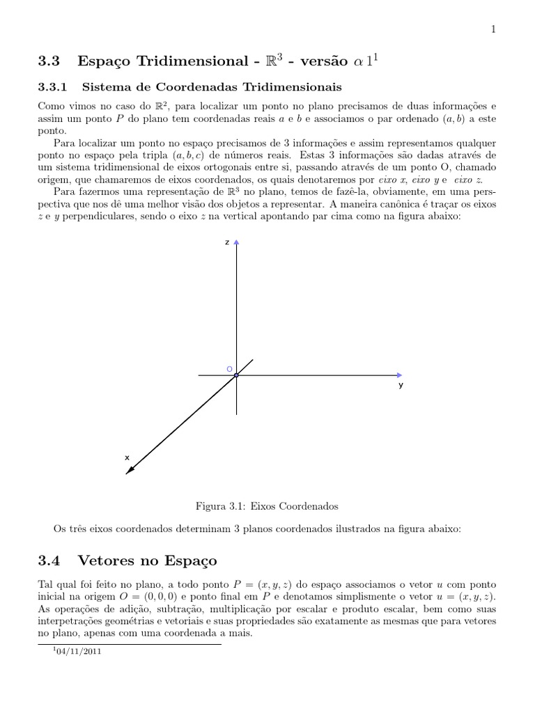 Espaço Tridimensional - R3.pdf | Curva | Vetor Euclidiano
