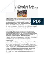 El Kulla Raymi Fue Celebrado Por Estudiantes y Docentes en Guayaquil