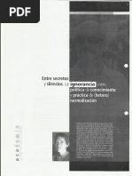 Valeria Flores. Entre Secretos y Silencios. La Ignorancia Como Politica de Conocimiento y Practica de Hetero) Normalizacion