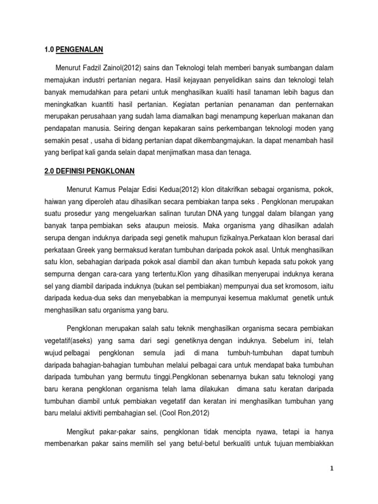 Assignment Biologi Klon Pdf