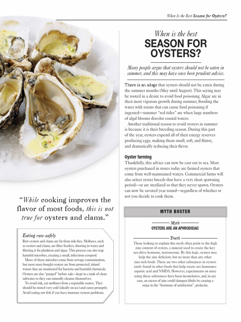 Season For Oysters? When Is The Best PDF Oyster Foods