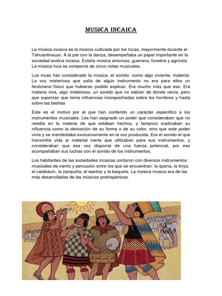 Música y danza en la cultura incaica | PDF | Imperio Inca ...