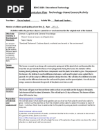 Infant-Pre-K Curriculum Plan: Technology-Based Lesson/Activity