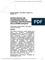 Revista Da Associação Brasileira de Psicopedagogia - Estratégias de Aprendizagem Da Criança em Processo de Alfabetização - PDF