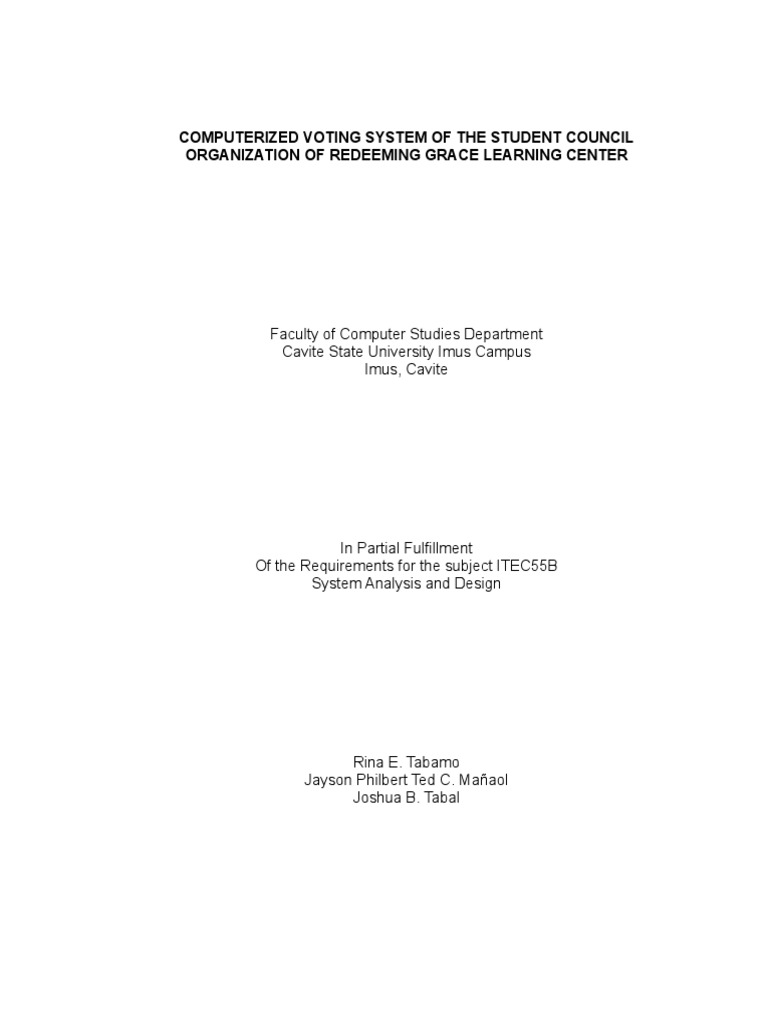 Computerized Voting System of The Studen | PDF | Scientific Method ...