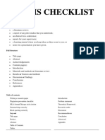 Thesis Checklist