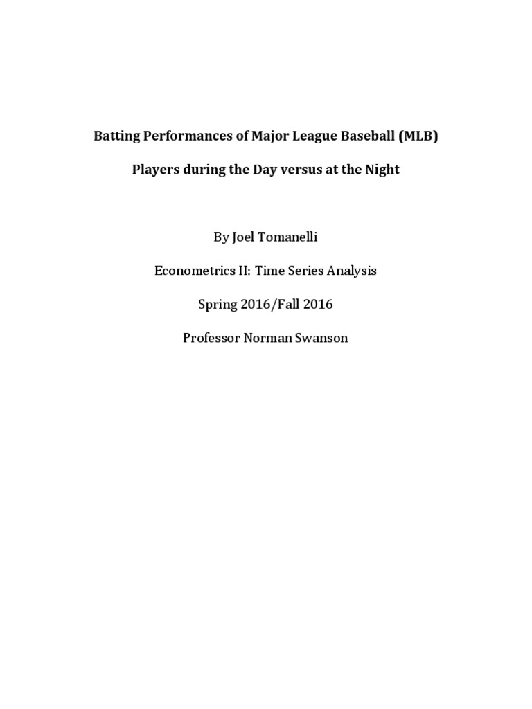 The Impact of Day Versus Night Games on Batting Averages in Major