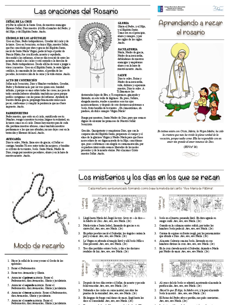 Cómo Rezar el Santo Rosario Completo | PDF | María, madre de Jesús ...