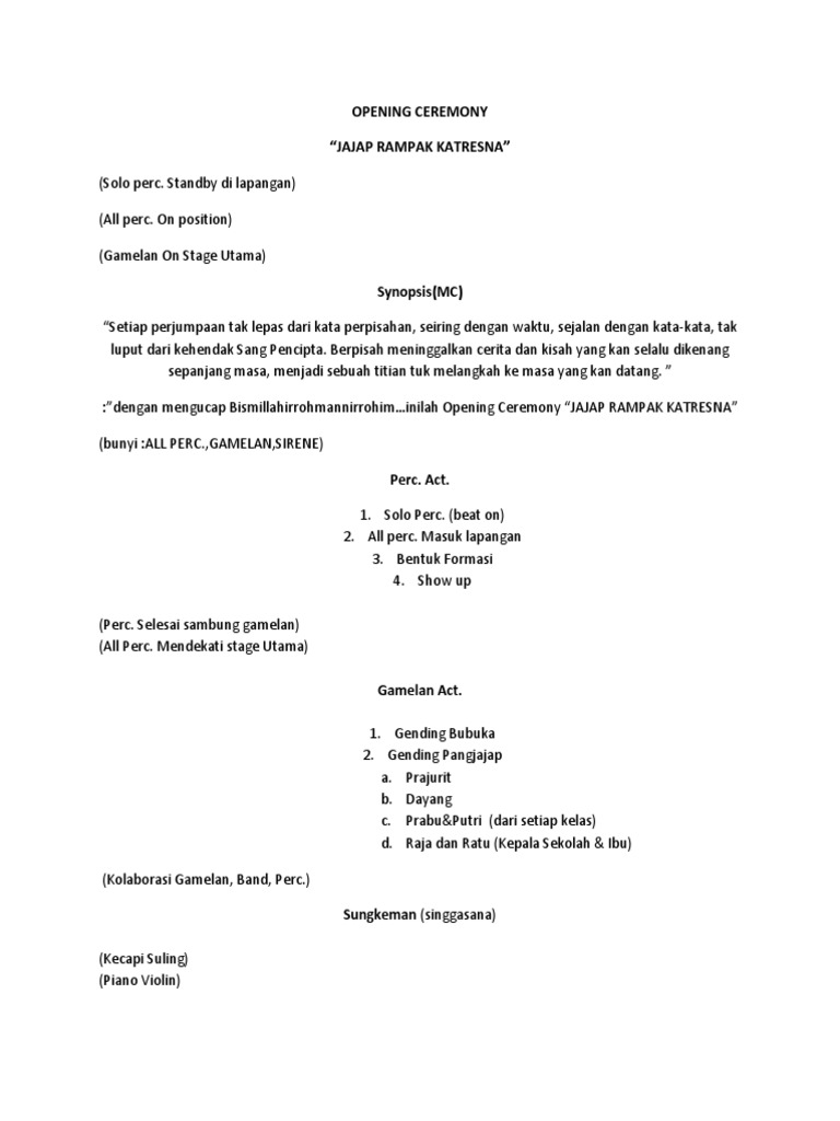 Opening Ceremony | PDF