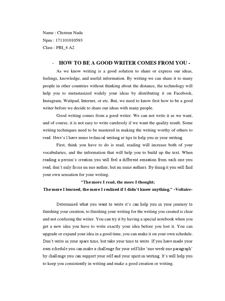 Tips for Becoming a Good Writer | PDF | Writers | Semiotics