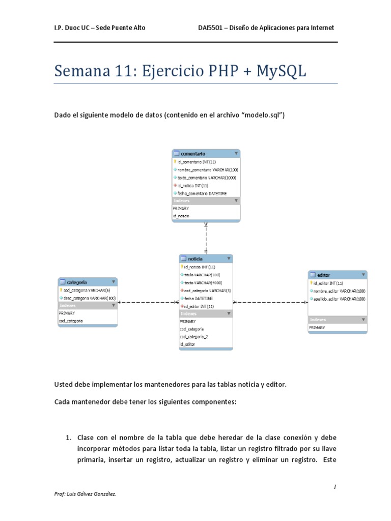 Semana 11 - PHP y MySQL PDF | PDF | Php | Archivo de computadora