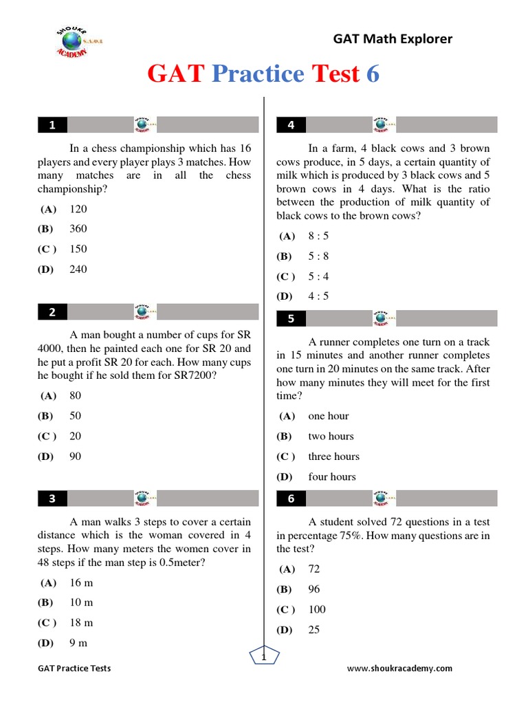 GAT Test Practice 6 Area Speed