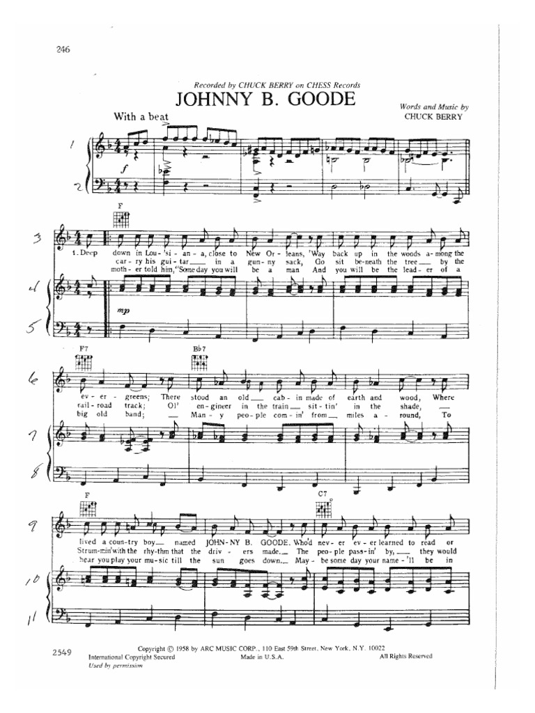 Johnny B Goode In F Pdf