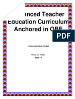 Enhanced Teacher Education Curriculum Anchored in OBE
