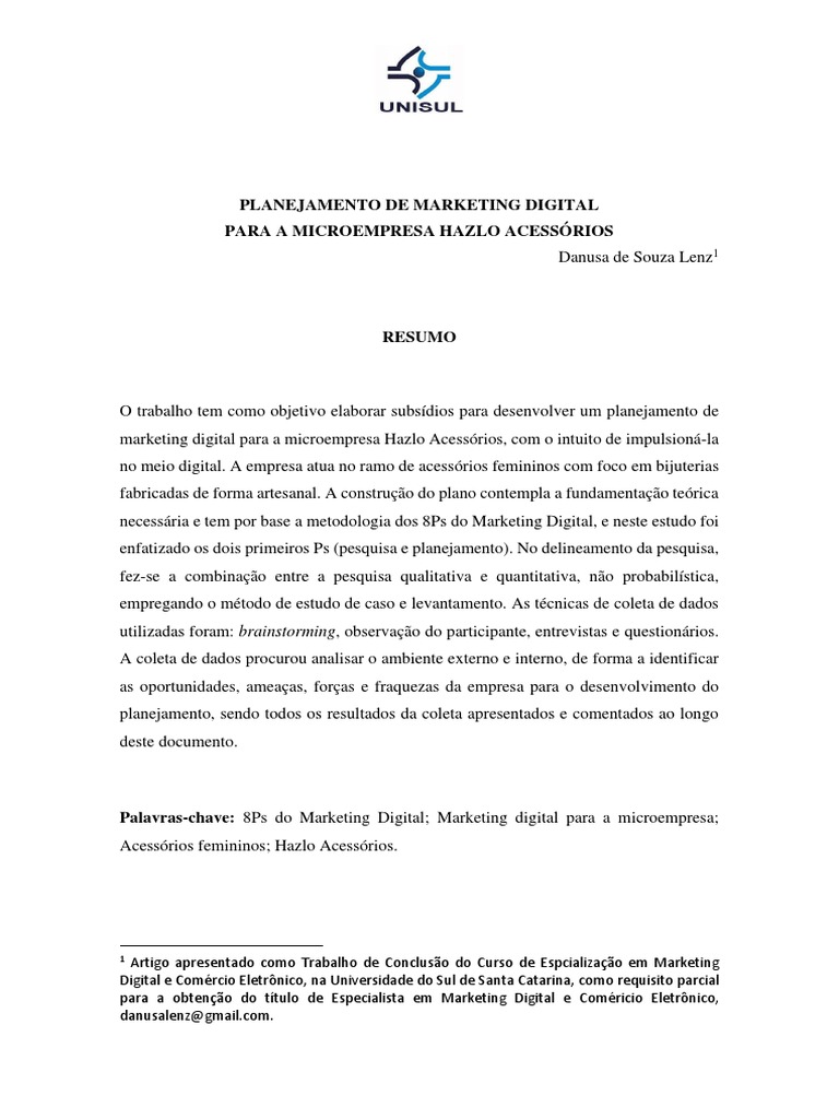 Planejamento Digital para Hazlo Acessórios | PDF | Marketing digital ...