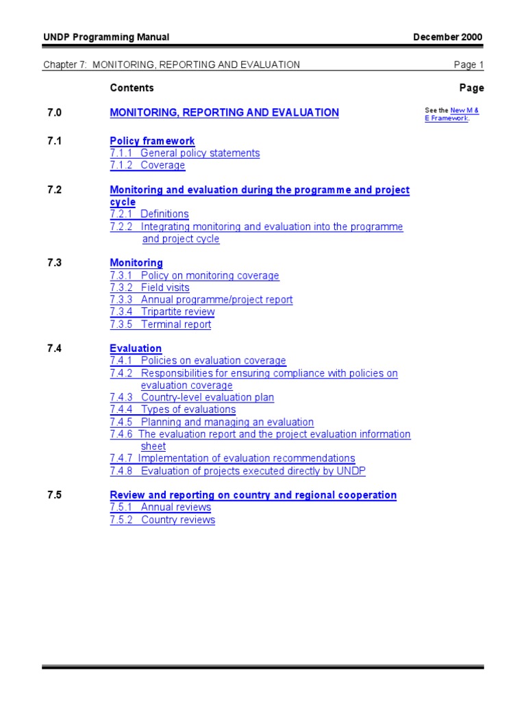 Monitoring, Reporting and Evaluation Policy Framework | PDF ...