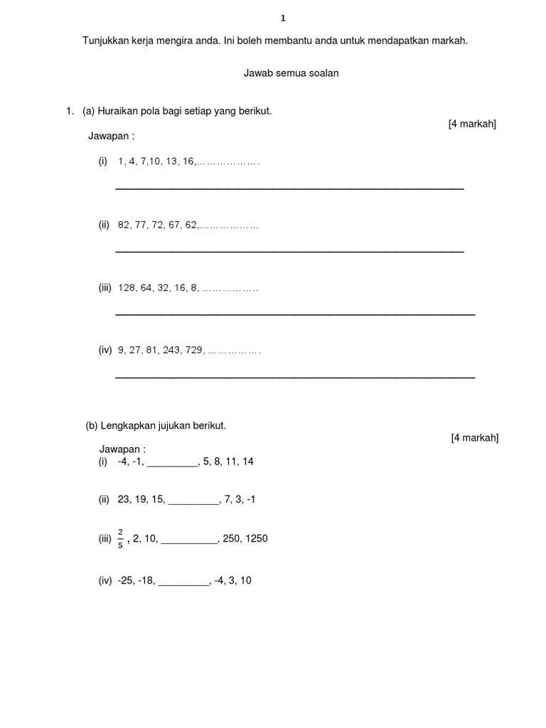 Math Form 2 2018 | PDF
