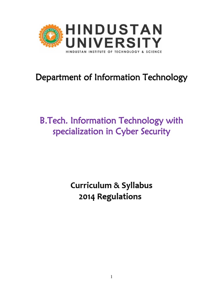 B.Tech - Cyber Security PDF | PDF | Test (Assessment) | University And