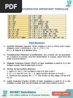 Class 10 Mathematics Important Formulae: Real Numbers