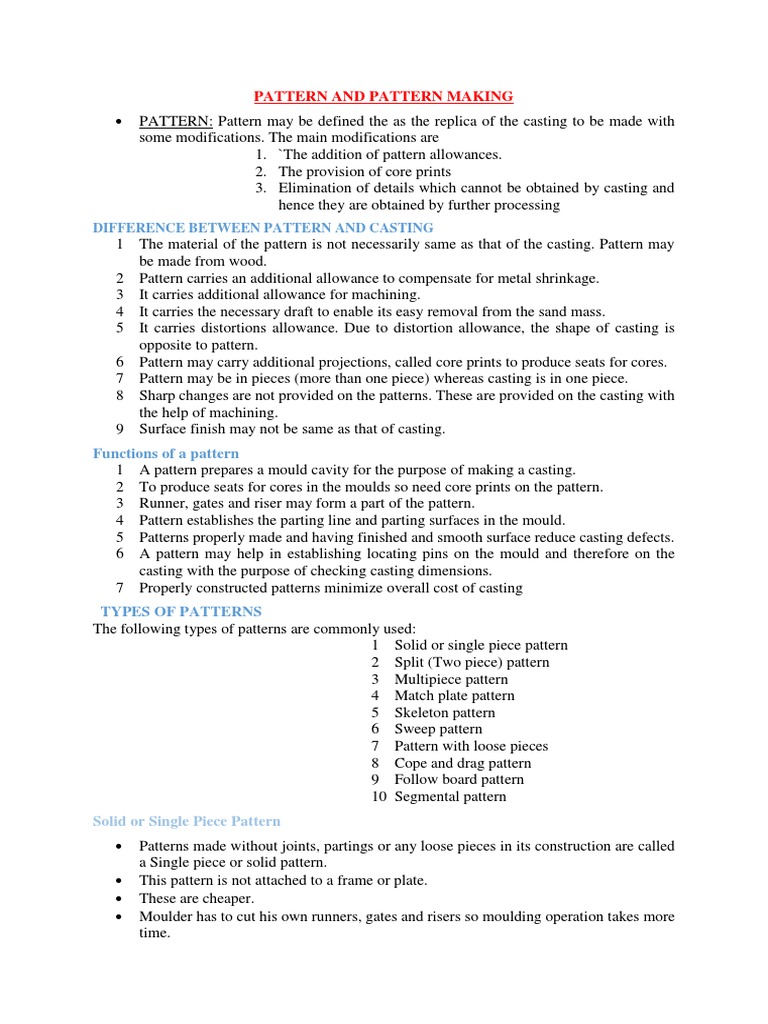 2pattern and Pattern Making PDF | PDF | Casting (Metalworking ...