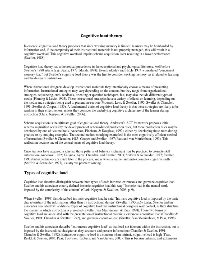 Understanding Cognitive Load Theory | PDF | Neuropsychology | Neuroscience