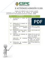 Cronograma Admision Si2019 para Postulantes PDF
