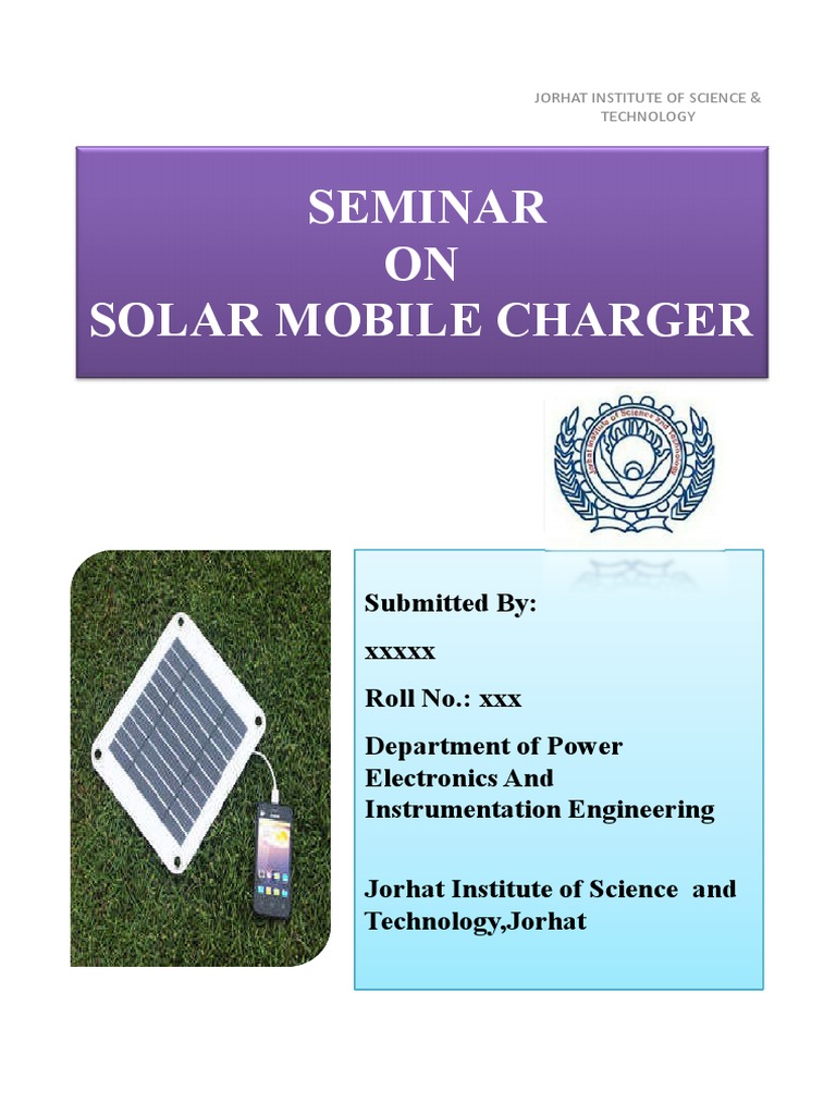Solar Mobile Charger PDF Battery Charger Solar Cell