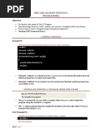 Unix and Advance Topics in C Programming: A Simple C Program