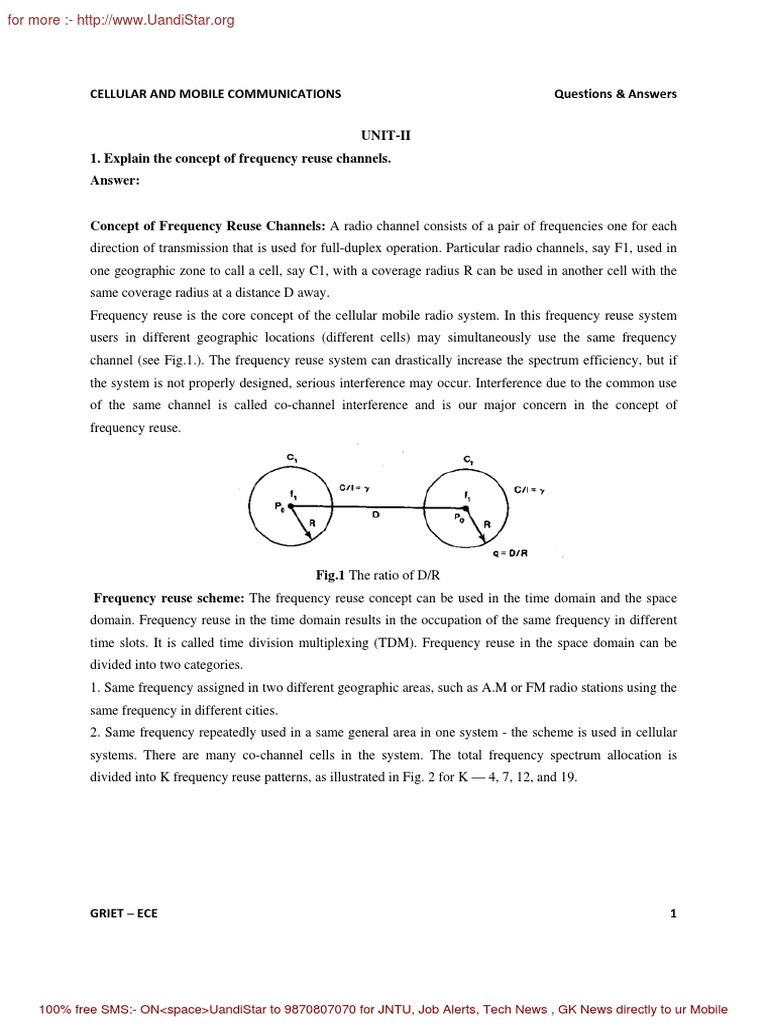 Frequency Reuse in Cellular Networks: Concepts of Frequency Reuse ...