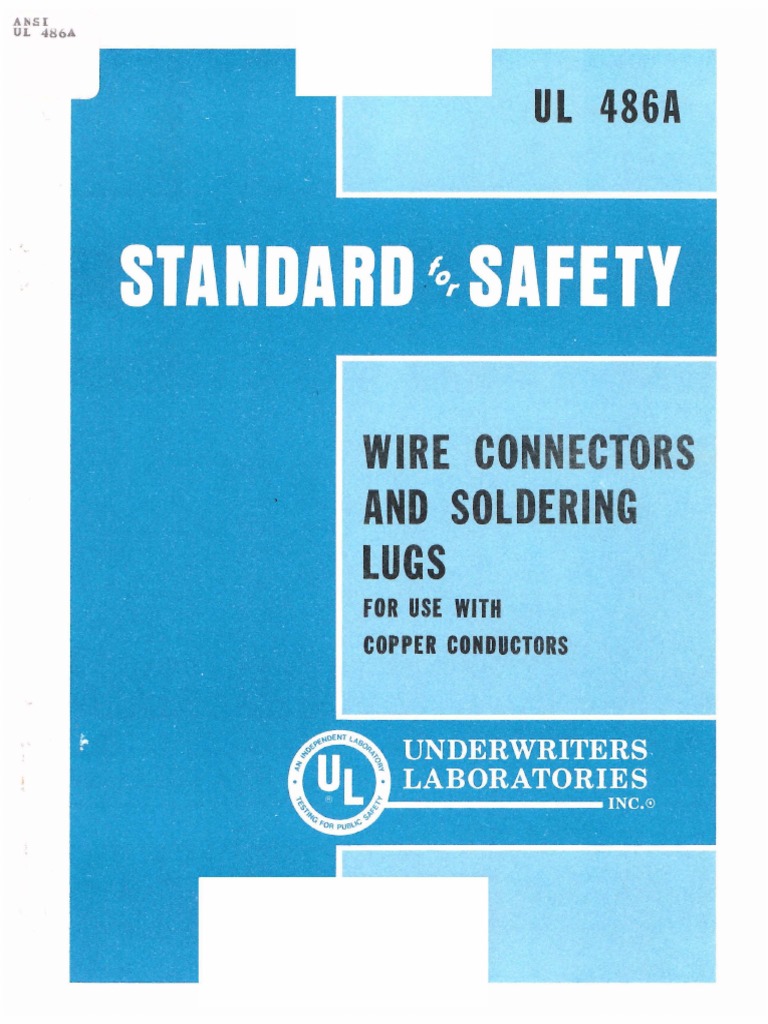 Ul 486a-1995 PDF | PDF | Electrical Connector | Electrical Conductor