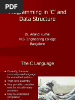 Programming in C' and Data Structure: Dr. Anand Kumar M.S. Engineering College Bangalore