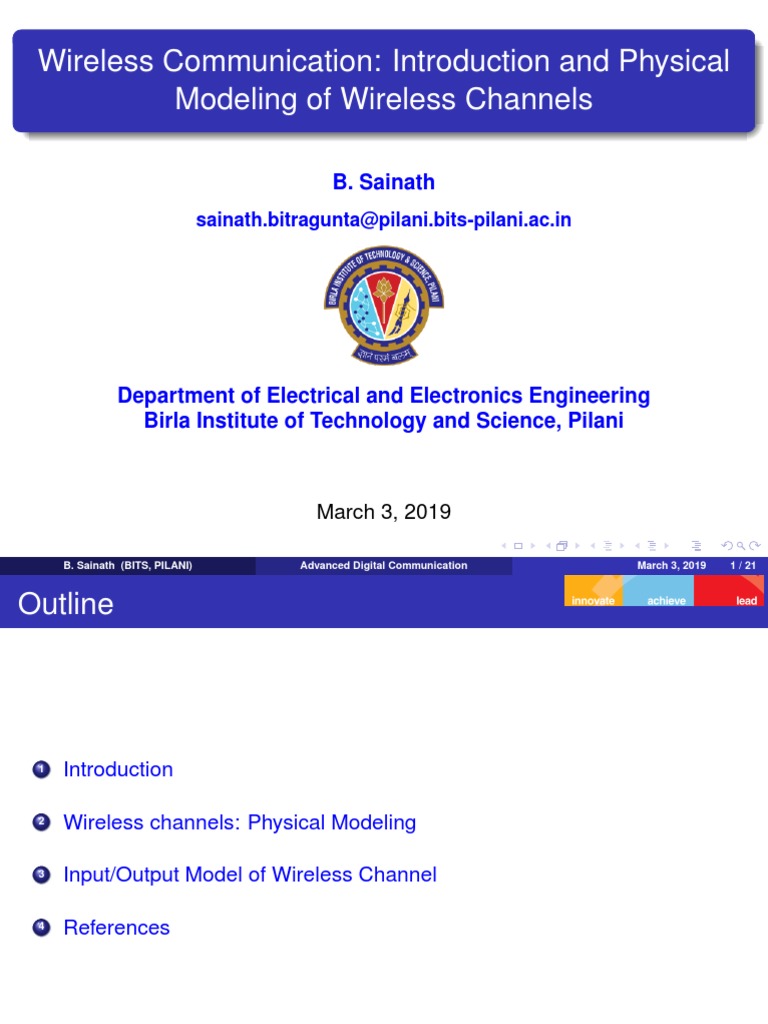 Wireless Channel Modeling Techniques | PDF | Wireless Lan | Coherence ...