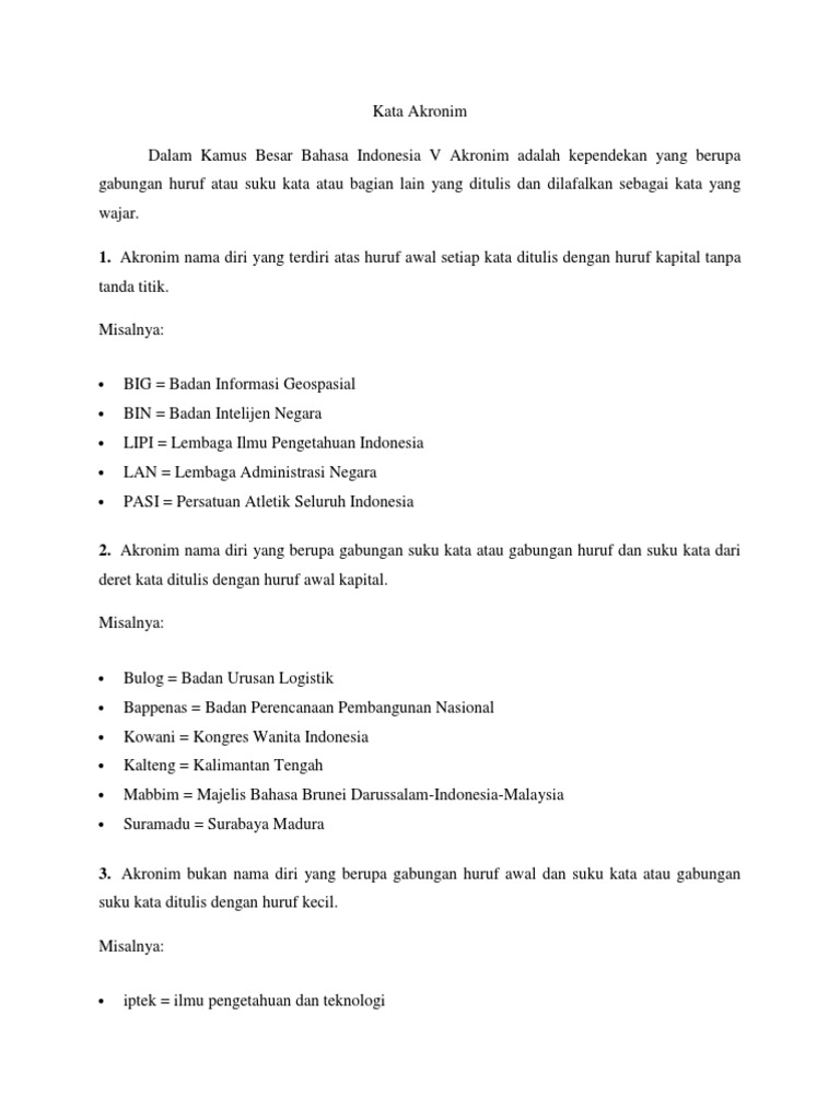 Panduan Membuat Akronim yang Tepat | PDF | Karier & Perkembangan | Seni ...