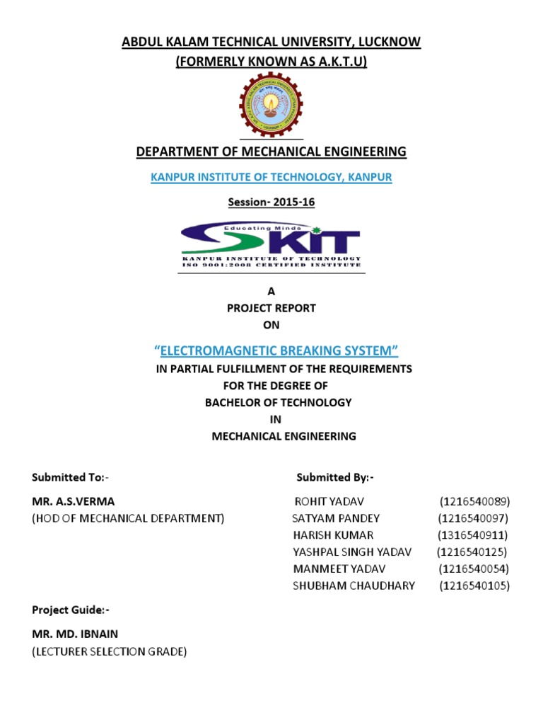Electromagnetic Braking System Design | PDF | Transformer | Capacitor