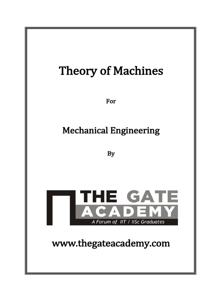 Theory of Machines: Mechanical Engineering | PDF | Machines | Kinematics