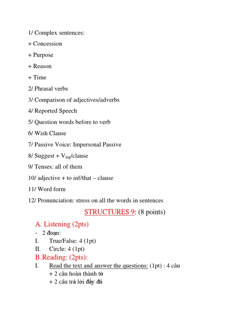English Grammar Structures and Exercises | PDF | Verb | Sentence ...