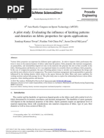 A Pilot Study: Evaluating The Influence of Knitting Patterns and Densities On Fabric Properties For Sports Applications