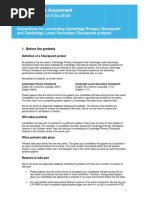 Instructions For Conducting Cambridge Primary Checkpoint and Cambridge Lower Secondary Checkpoint Pretests - tcm143-353875