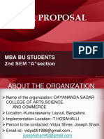 CSR Proposal: Mba Bu Students 2nd SEM "A"section