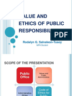 Alue and Ethics of Public Responsibility: Rodalyn G. Salvaleon-Tusoy